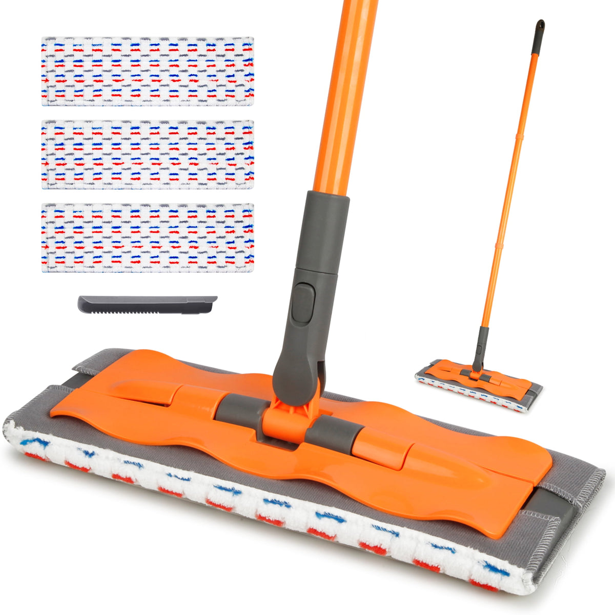 SUGARDAY Microfiber Dust Mops for Hardwood Floors Cleaning Wet Dry Fla